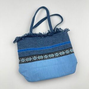 VTG 90s Mini Denim Embroidered Purse‎ in Blue